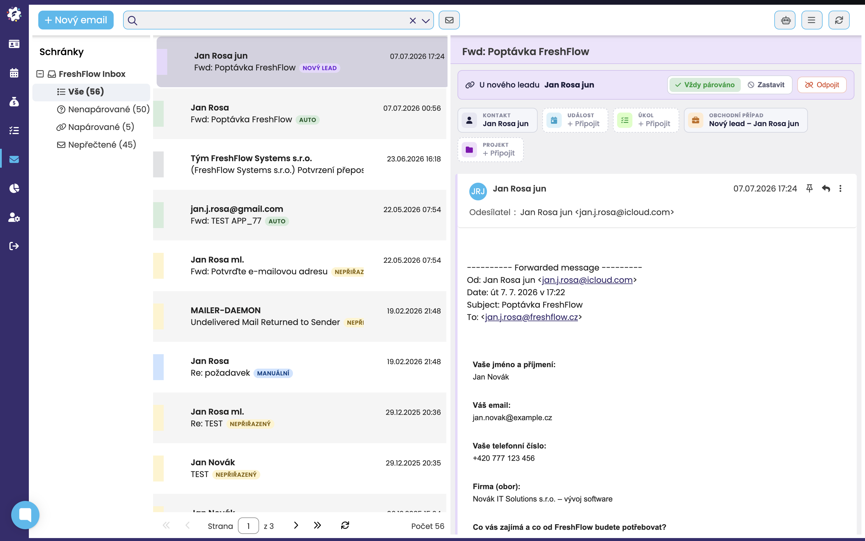 Praktická správa emailů a poptávek