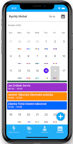 Mobilní aplikace Calendee