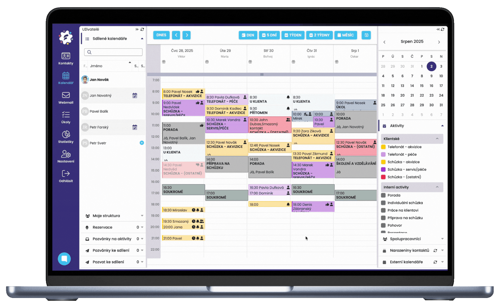 Sdílený kalendář ve FreshFlow